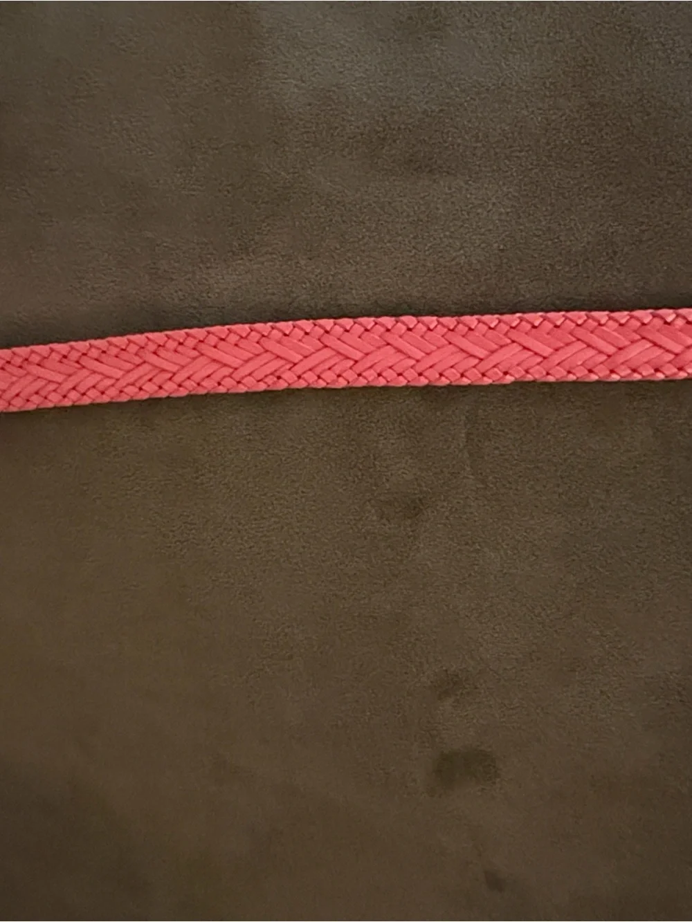 Talbots intricate Braided Coral-Pink Women's Belt with Silver Buckle 1” wide